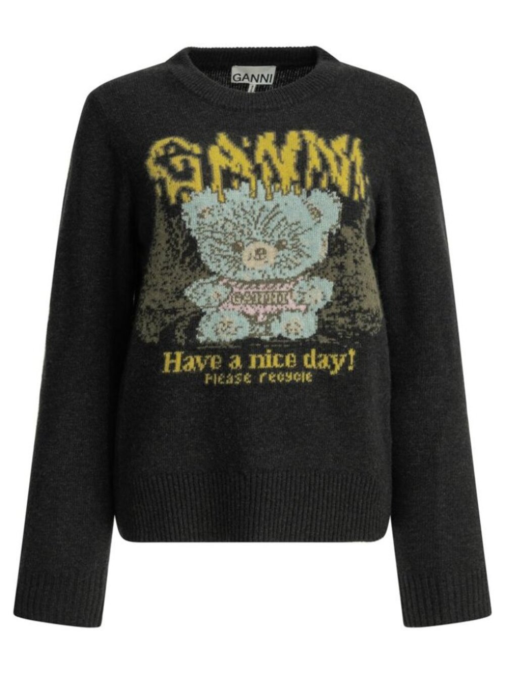 Ganni Teddy Crew-Neck Sweater Tag Size S Women